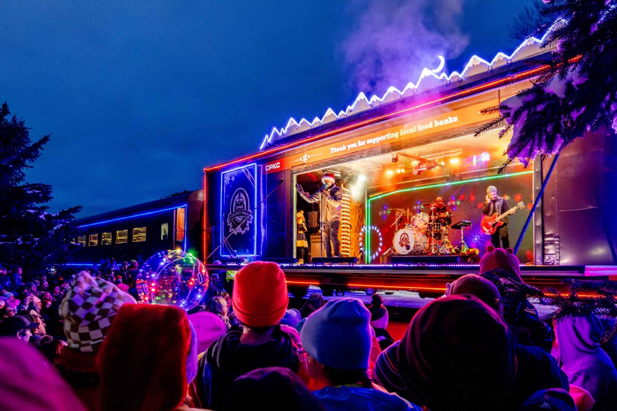 CPKC Rail Holiday Train in Downtown Fernie