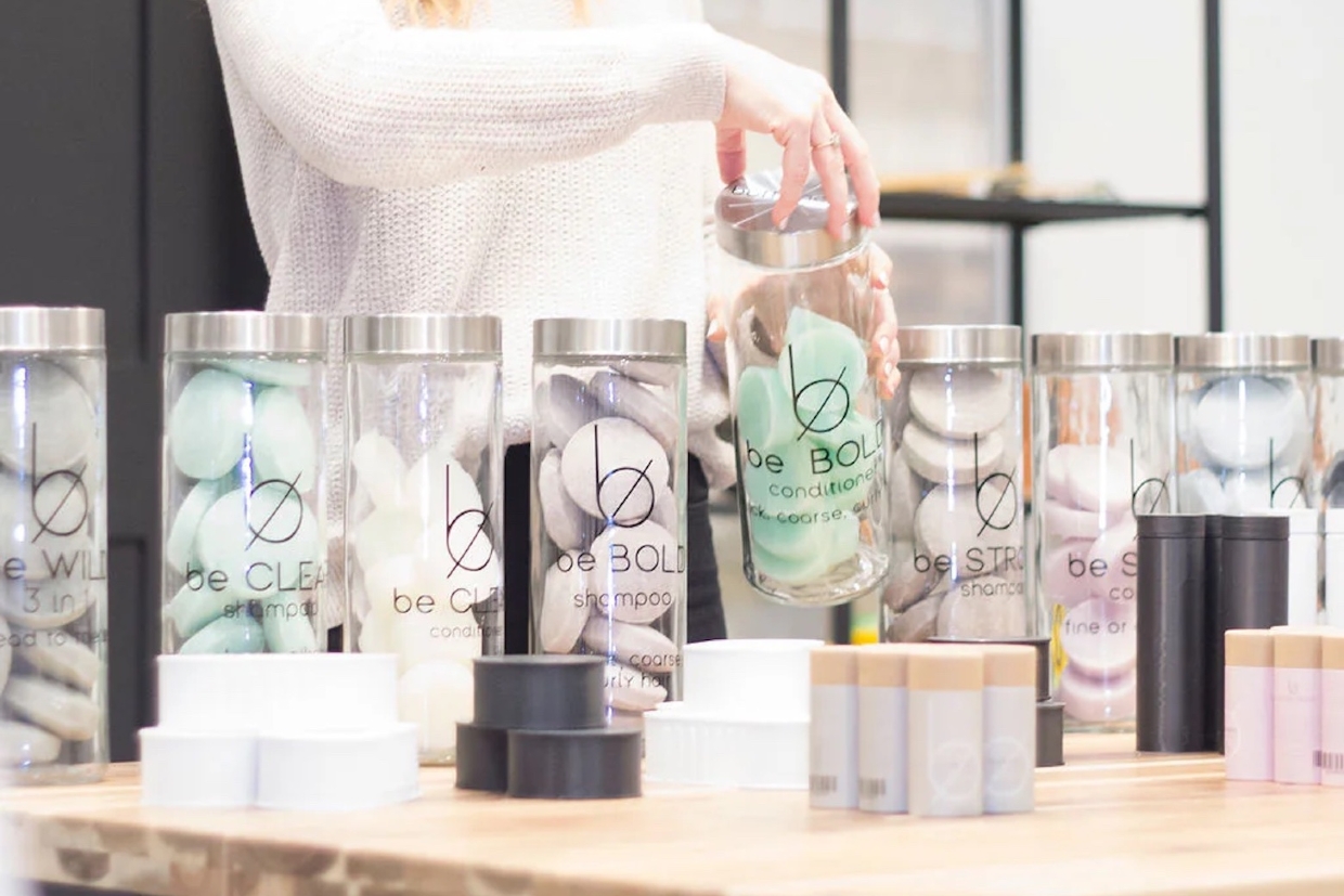 Home & personal care refillery featuring low and no-packaging products