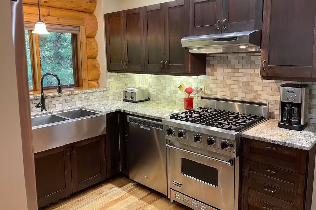 Fernie Log Cabin Well Stocked Kitchen